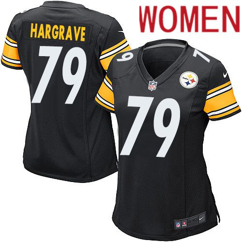 Women Pittsburgh Steelers 79 Javon Hargrave Nike Black Game NFL Jersey